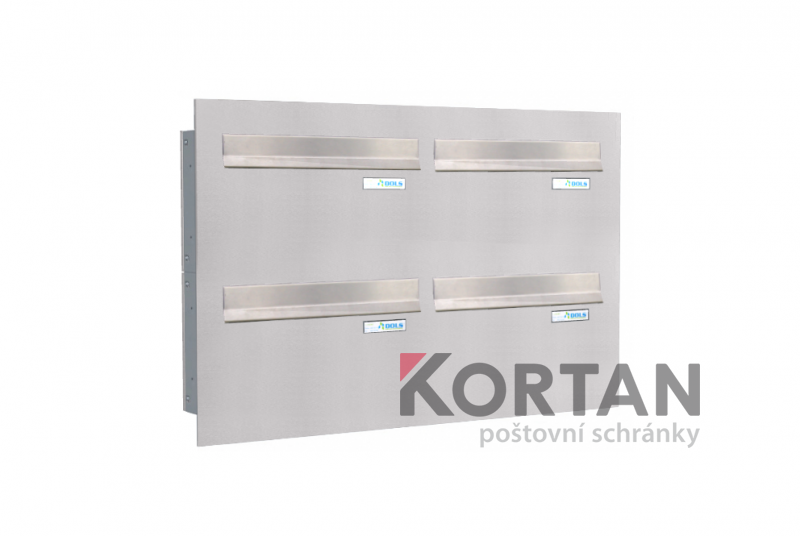 Poštovní schránka typu A (370x220x100) - pro zazdění s čelní deskou - NEREZ / šedá | eshop.KORTAN.cz