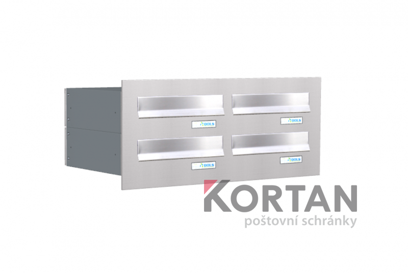 Poštovní schránka B-042 - pro zazdění s čelní deskou - NEREZ / šedá | eshop.KORTAN.cz