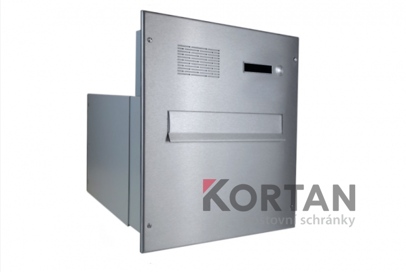 1x poštovní schránka B-242 k zazdění do sloupku + čelní deska s 1x zvonkem a HM ABB - NEREZ | eshop.KORTAN.cz