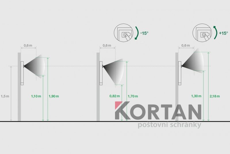 1x poštovní schránka A-01 k zazdění do sloupku s 1x zvonkem a kamerou ABB + orámování L profilem - NEREZ / šedá | eshop.KORTAN.cz