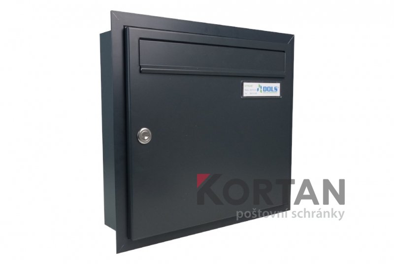 1x poštovní schránka A-01 k zazdění do sloupku + orámování L profilem - RAL standardní | eshop.KORTAN.cz