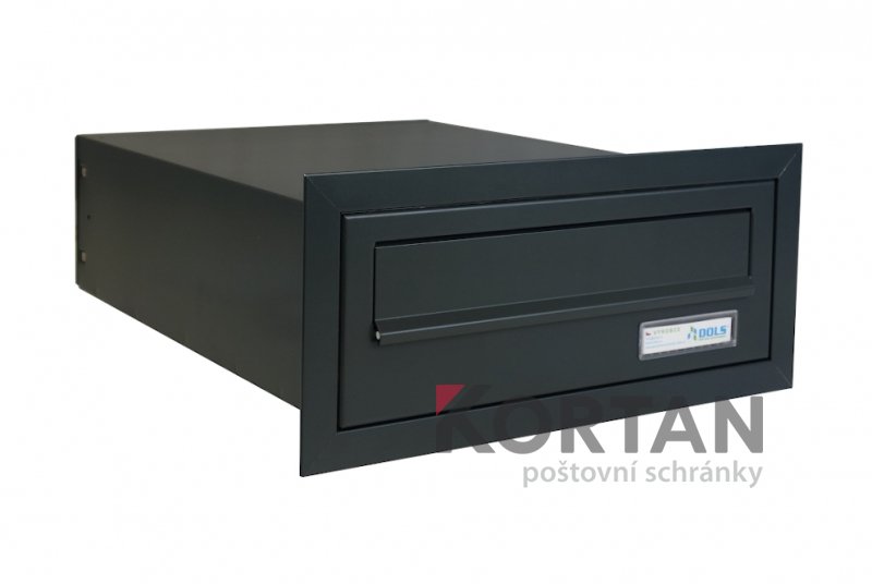 1x poštovní schránka B-03 rovná k zazdění do sloupku + orámování L profilem | eshop.KORTAN.cz
