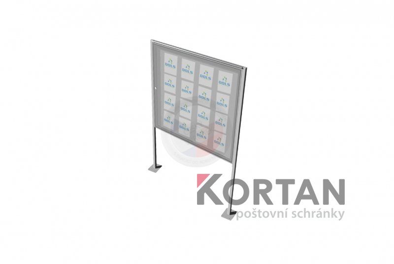 Vitrína exteriérová DOLS 1000x1250 mm + stříška a stojiny - lakovaná | eshop.KORTAN.cz