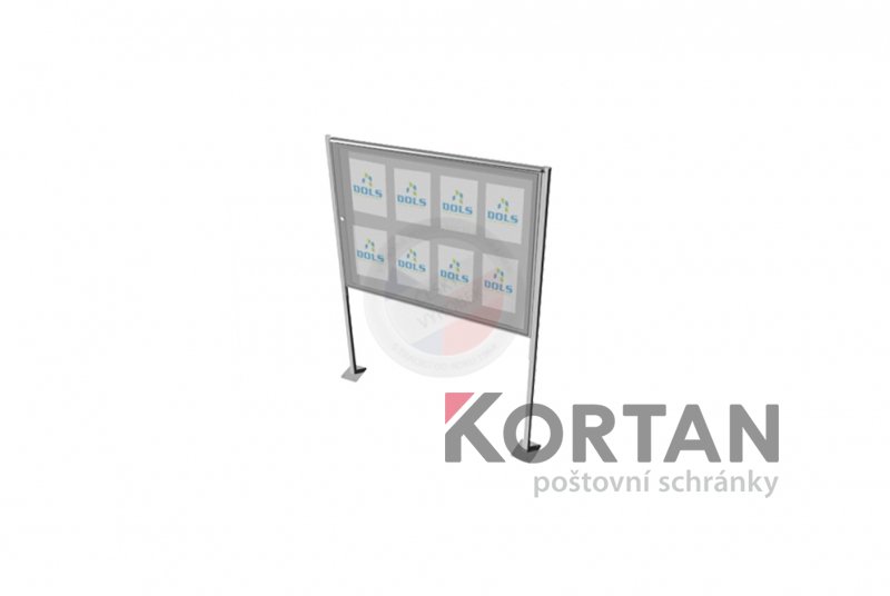 Vitrína exteriérová DOLS 1000x700 mm + stříška a stojiny - lakovaná | eshop.KORTAN.cz