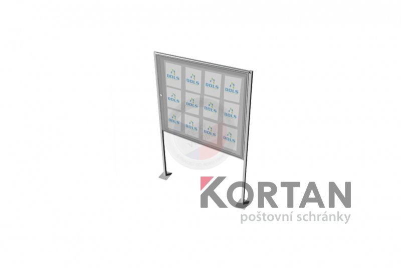 Vitrína exteriérová DOLS 1000x950 mm + stříška a stojiny - lakovaná | eshop.KORTAN.cz